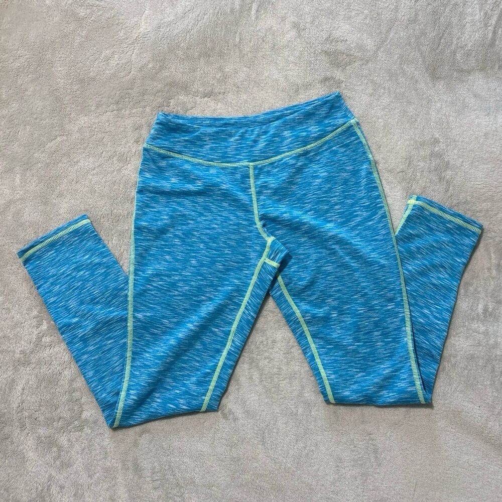 Athletic leggings blue yellow green sports gym running back to school modest